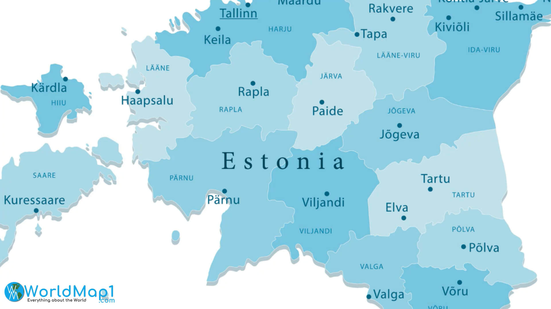Estonia Regions Map